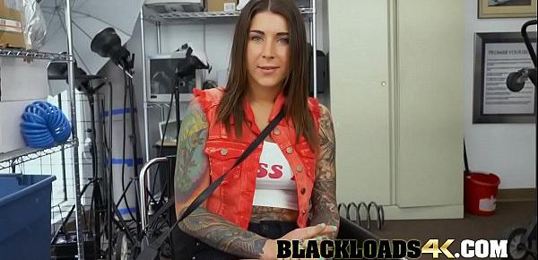  Hot tattooed teen is all covered in cum